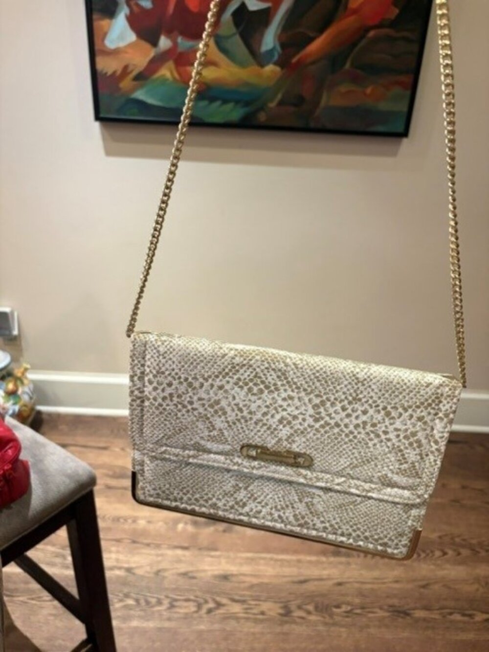 Vintage 1950's Champagne Gold Leather Handbag- Excellent condition